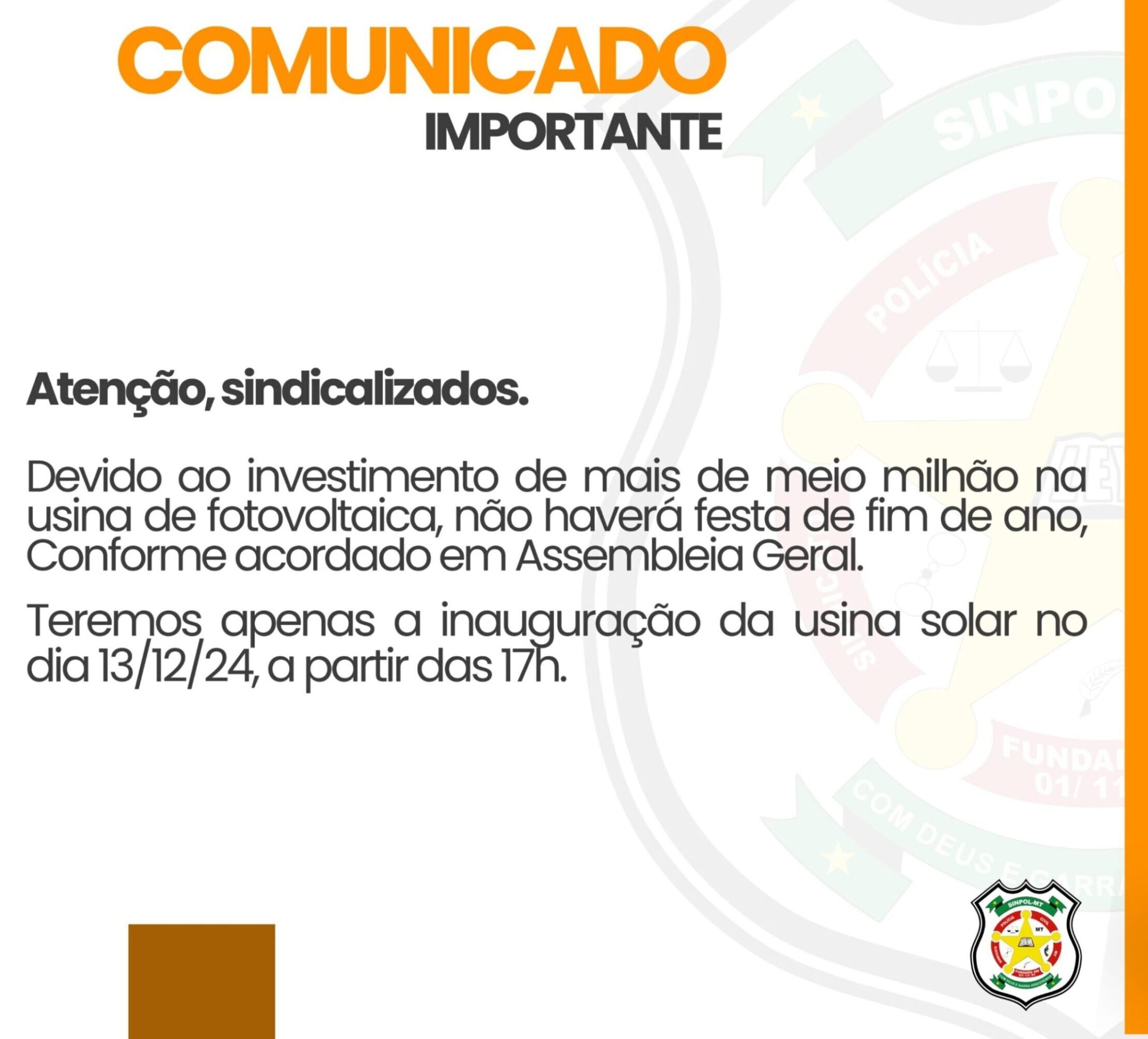 COMUNICADO IMPORTANTE